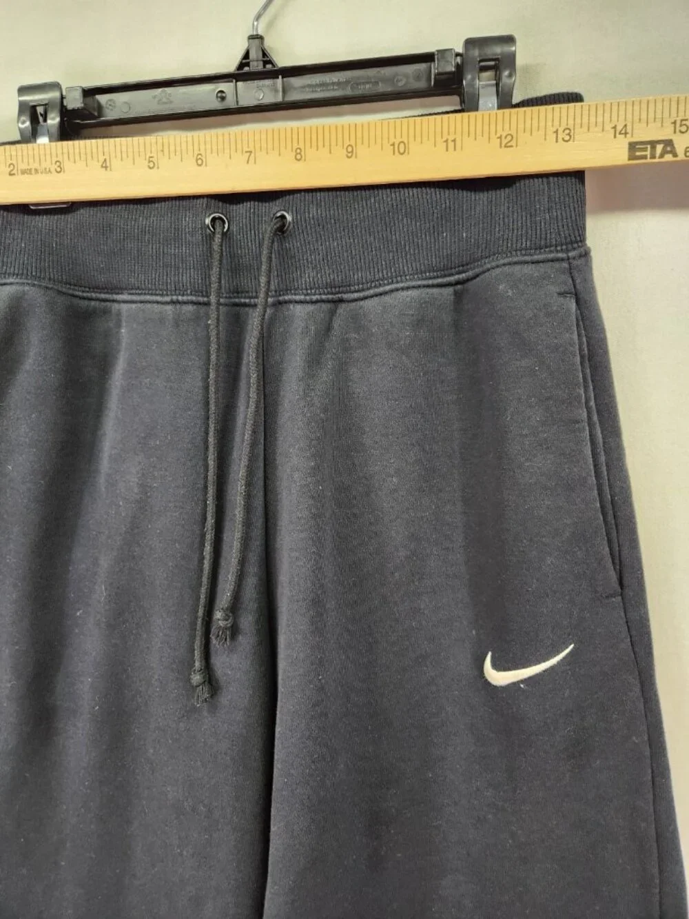 Nike Women Size Small Black Fleece Wide Leg Sweatpants High Rise Cozy Loungewear